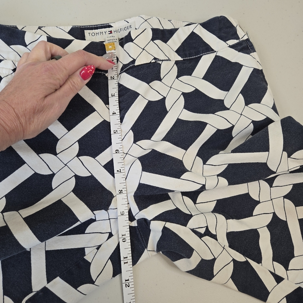 Tommy Hilfiger Graphic Crop Pants Navy White 10P - Picture 9 of 10